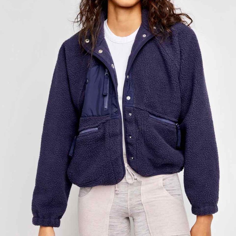 Free People Hit the Slopes Jacket in Navy